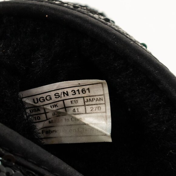 UGG Australia Women's Classic Short Cosmos Black Sequin Boots Size 10 - Picture 7 of 8